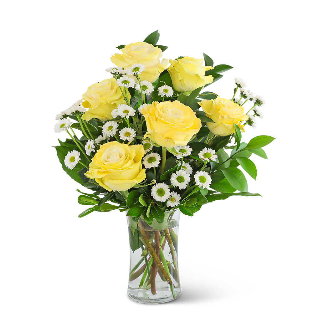 Yellow Roses with Daisies