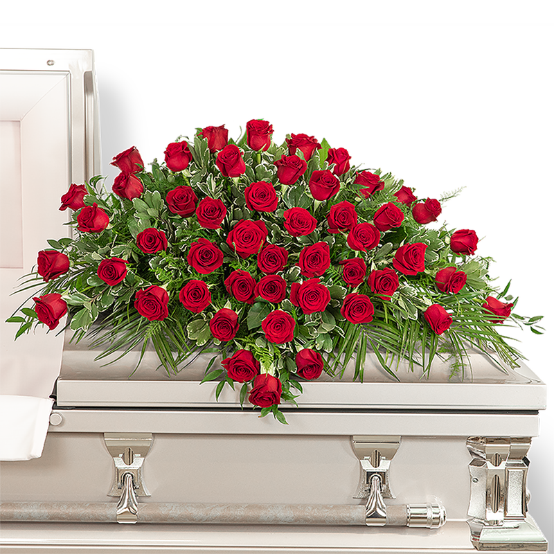 50 Red Roses Casket Spray