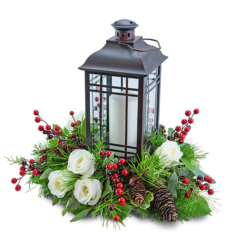 Hollyberry Rose Lantern