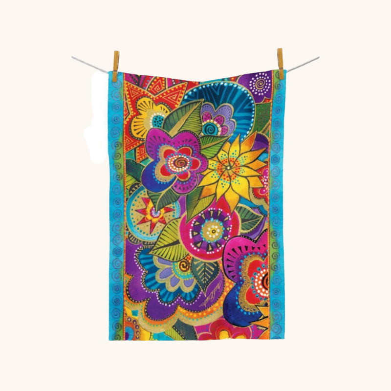 Laurel Burch Carlotta's Garden Tea Towel