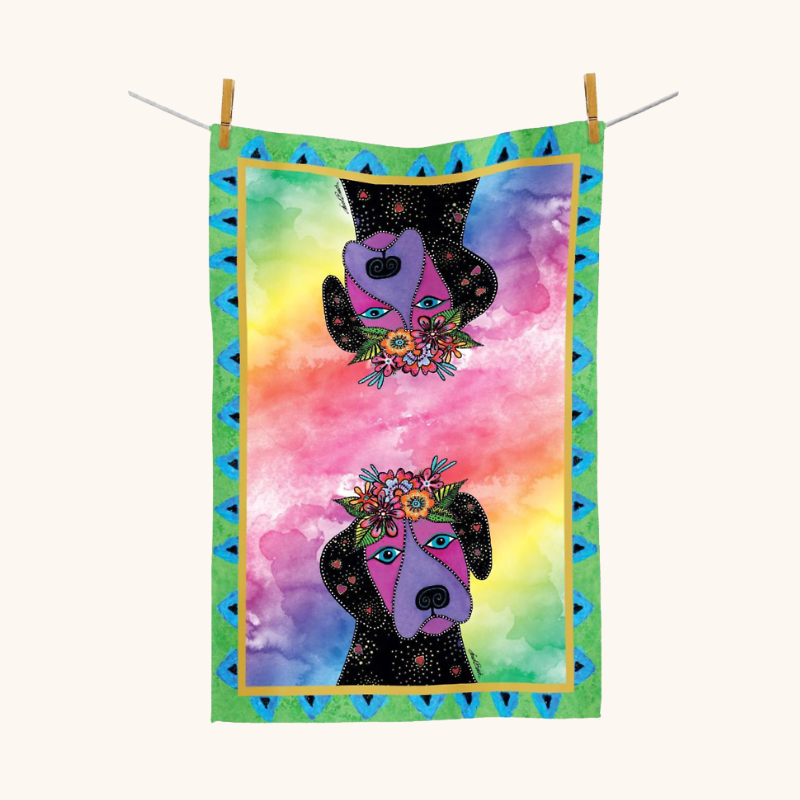 Laurel Burch Violet Tea Towel